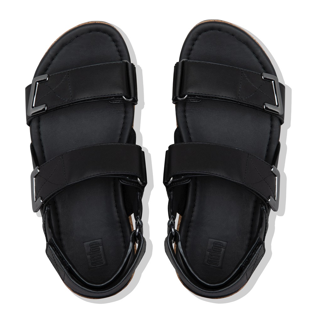 Fitflop Womens Sandals Black - Remi Adjustable Leather - 04EQYADMT